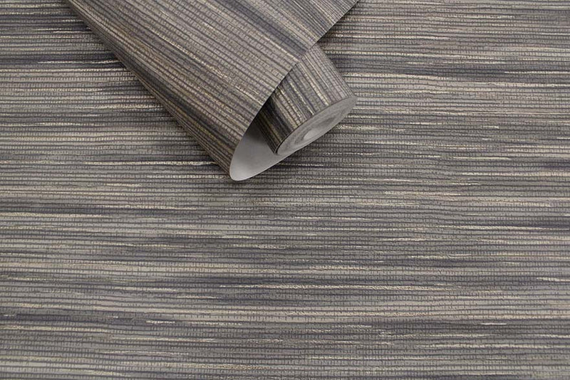 Vardo - faux Grasscloth Wallpaper - Charcoal- Discontinuing