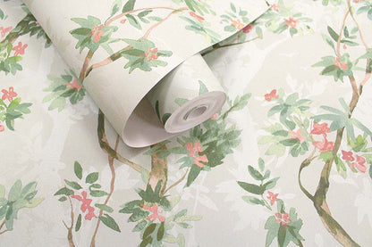 Folia - Blossoming Tree Wallpaper - Cream/Pink- Last 7 Rolls