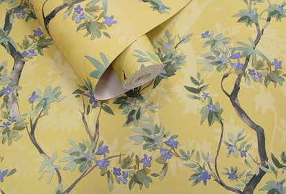 Folia - Blossoming Tree Wallpaper - Ochre - Discontinuing - Last 4 Rolls