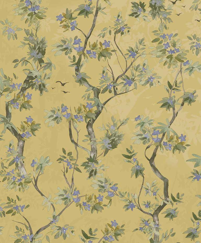 Folia - Blossoming Tree Wallpaper - Ochre - Discontinuing - Last 4 Rolls