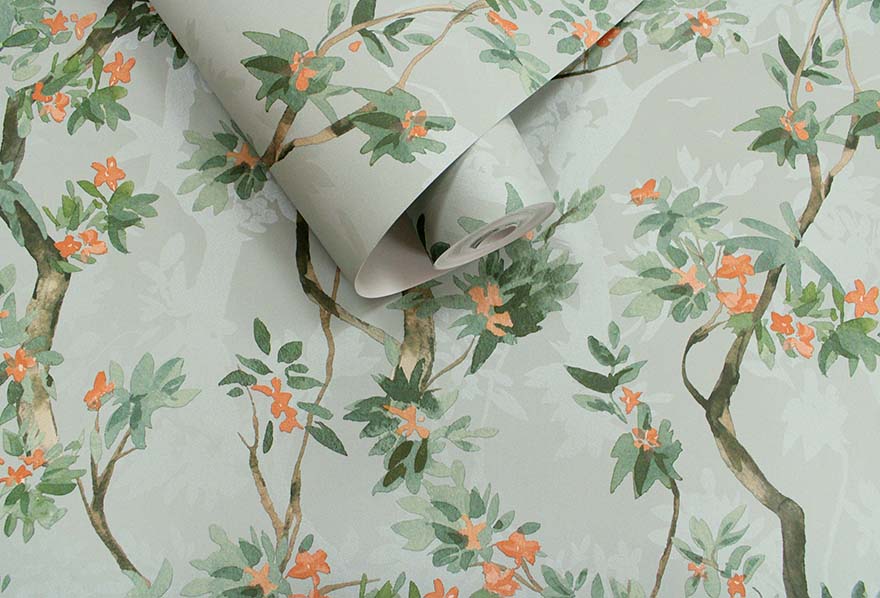 Folia - Blossoming Tree Wallpaper - Duck Egg - Last 16 Rolls