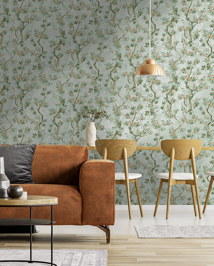 Folia - Blossoming Tree Wallpaper - Duck Egg - Last 16 Rolls