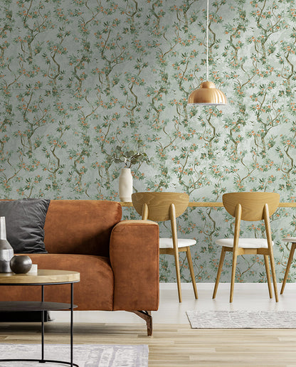 Folia - Blossoming Tree Wallpaper - Duck Egg - Last 16 Rolls