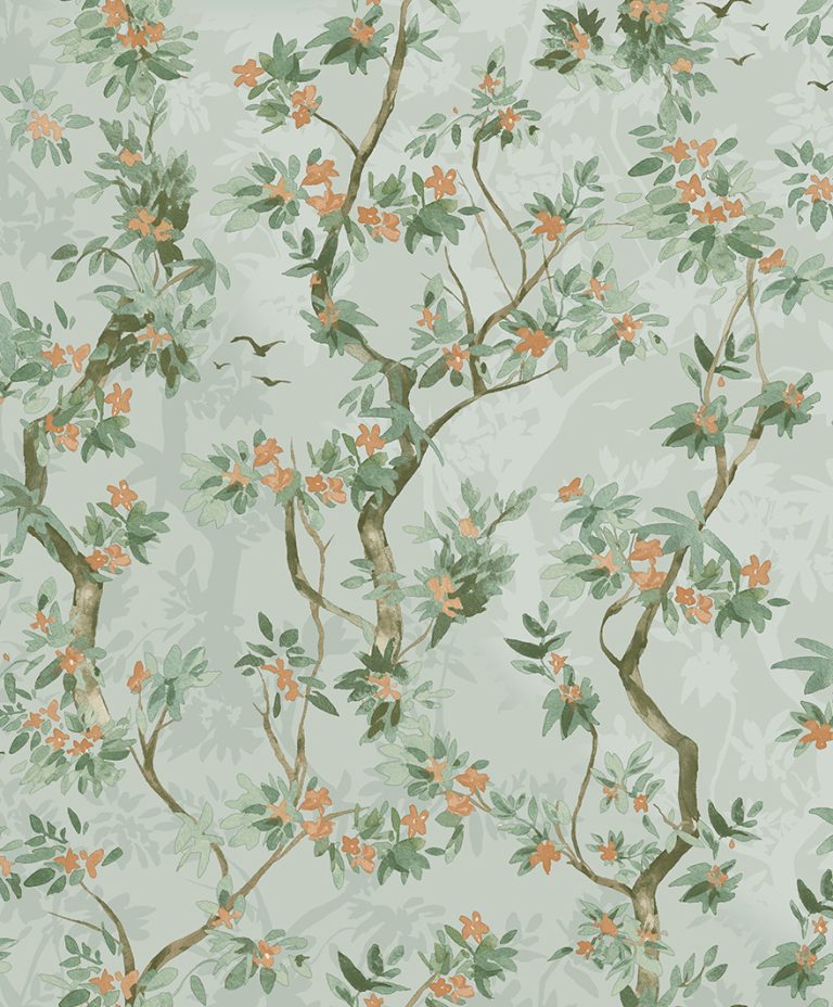 Folia - Blossoming Tree Wallpaper - Duck Egg - Last 16 Rolls
