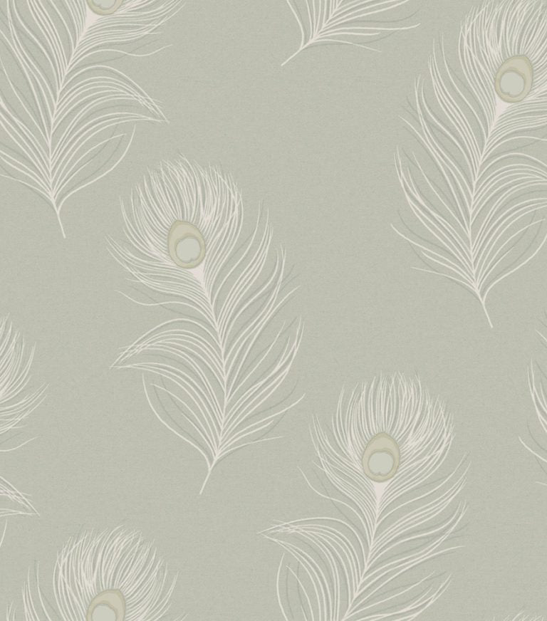 Pavone - Peacock Wallpaper - Sage