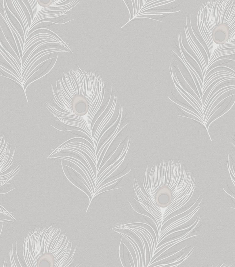 Pavona - Peacock Wallpaper - Grey