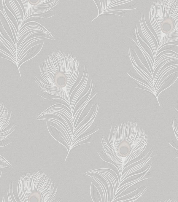 Sample - Pavona - Peacock Wallpaper - Grey