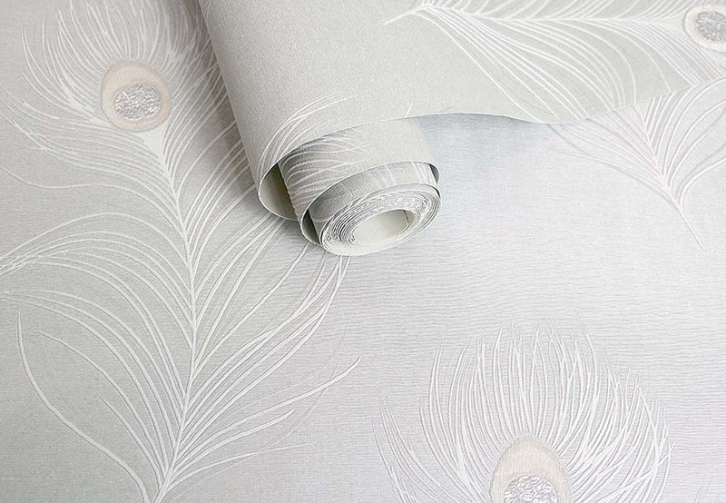 Pavone - Peacock Wallpaper - Grey