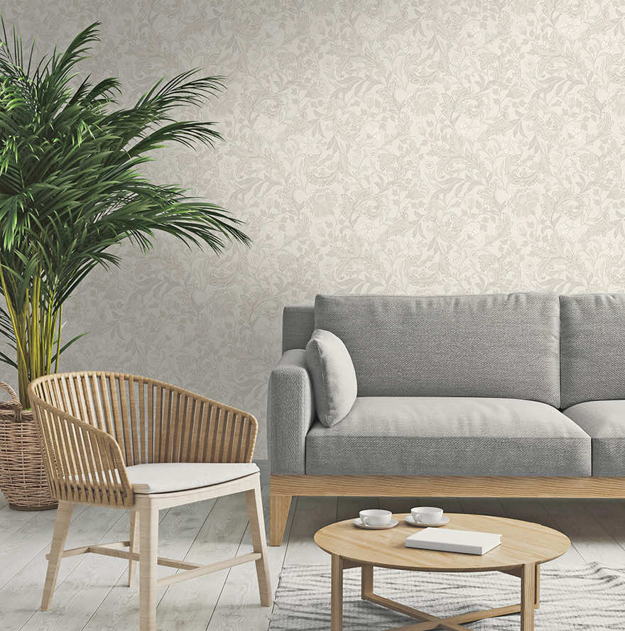 Bilbury Floral Wallpaper - Dove