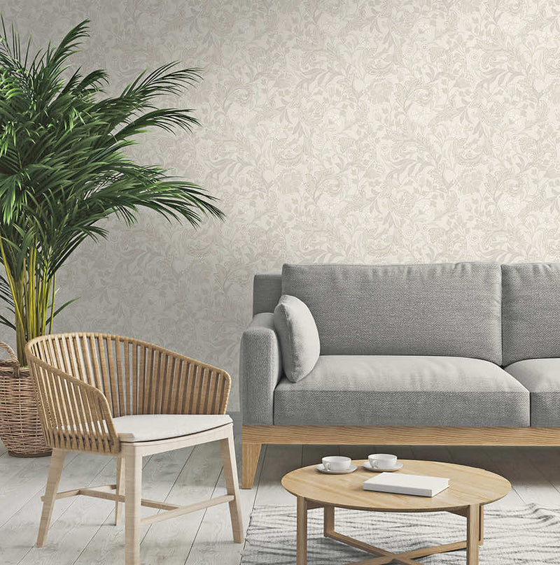 Bilbury Floral Wallpaper - Dove