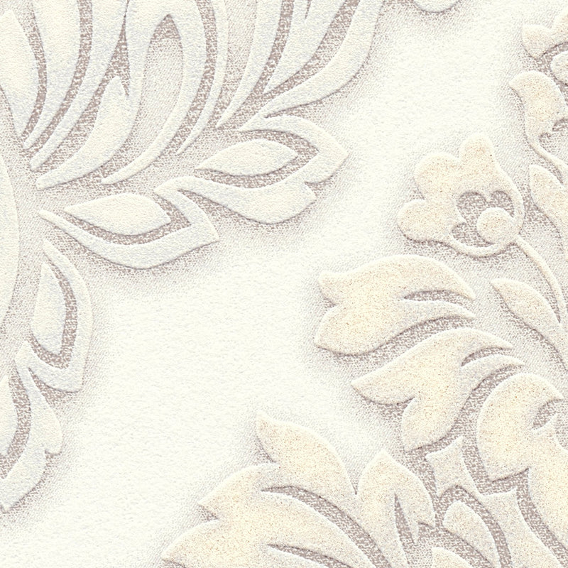 Two Toned Damask Wallpaper - Cream