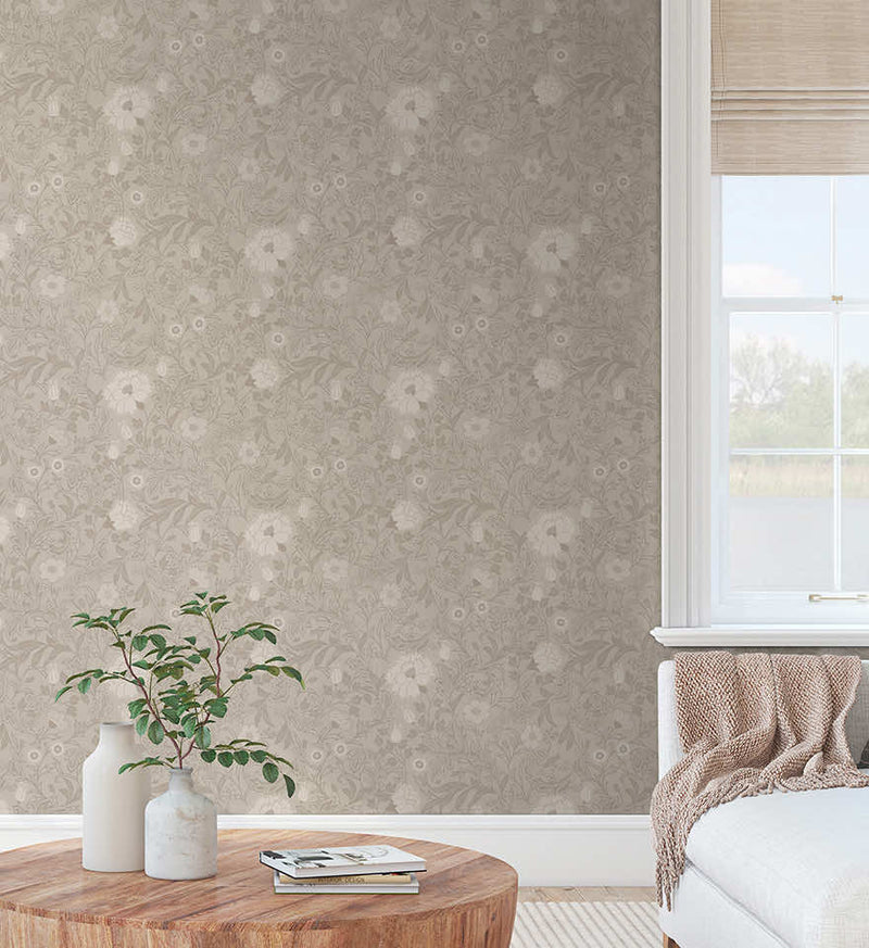 Bilbury Floral Wallpaper - Beige