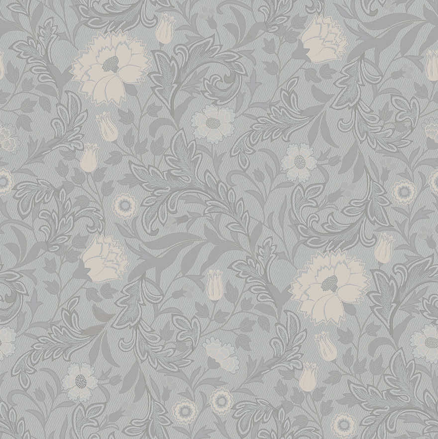 Sample - Bilbury Floral Wallpaper - Blue