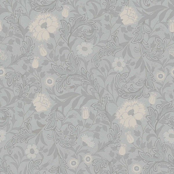 Sample - Bilbury Floral Wallpaper - Blue