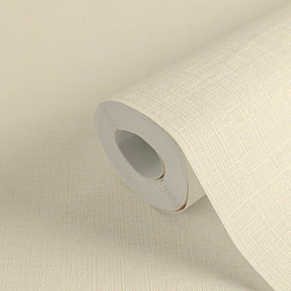 Linea Linen Texture Vinyl Wallpaper – Cream