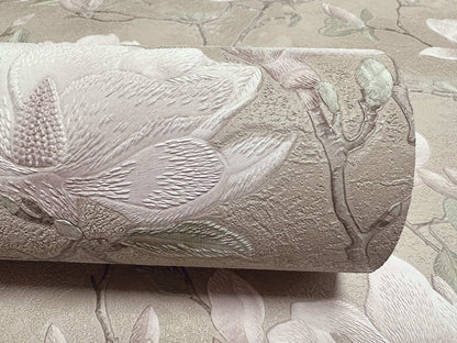 Petalina Textured Wallpaper - Beige/Pink
