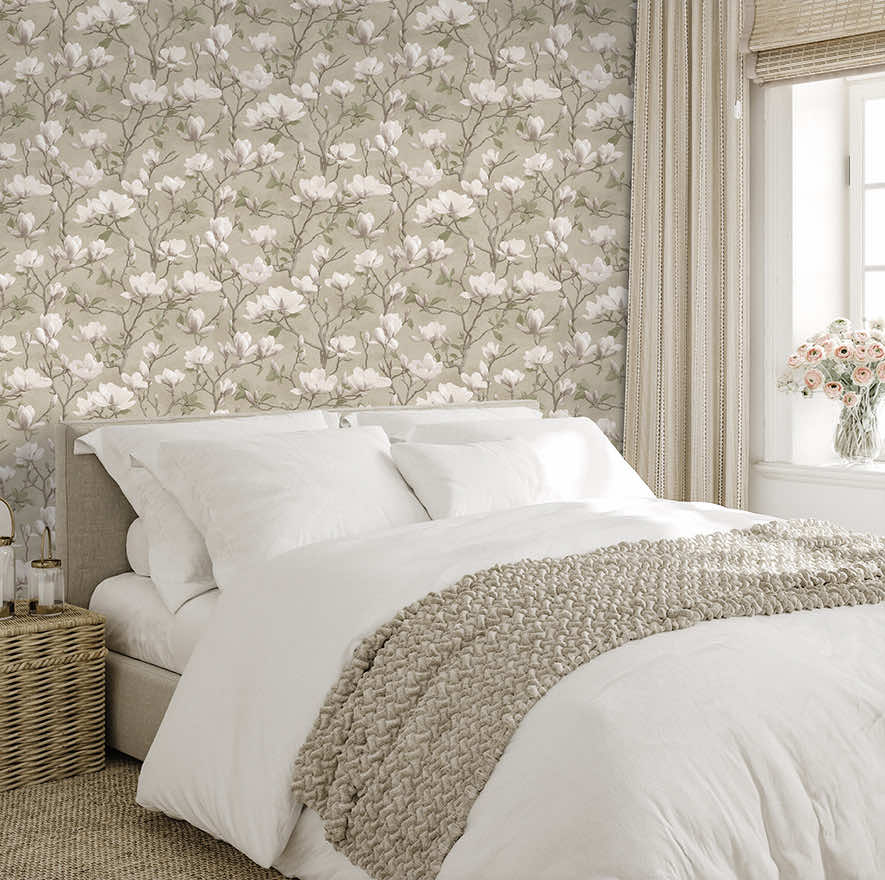 Petalina Textured Wallpaper - Beige/Pink