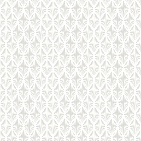 Sample - Elsa Historical Wallpaper - White/Silver