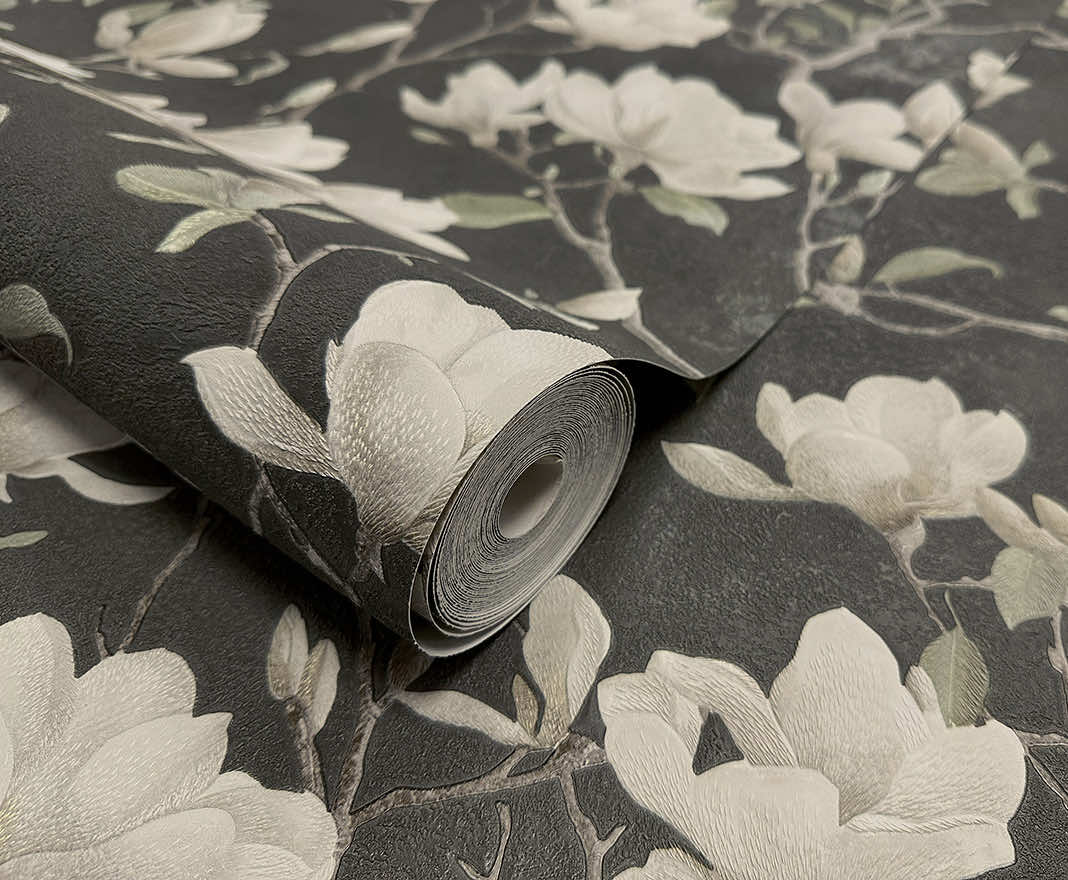 Petalina Textured Wallpaper - Charcoal