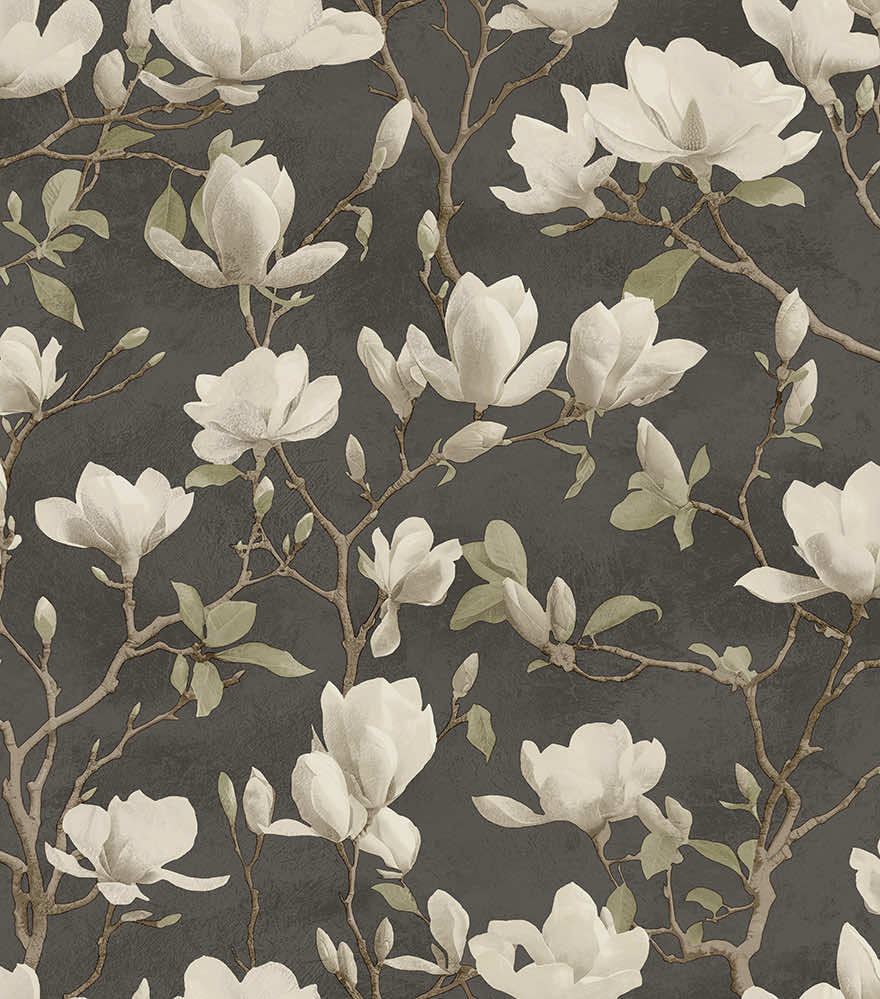 Sample - Petalina Textured Wallpaper - Charcoal