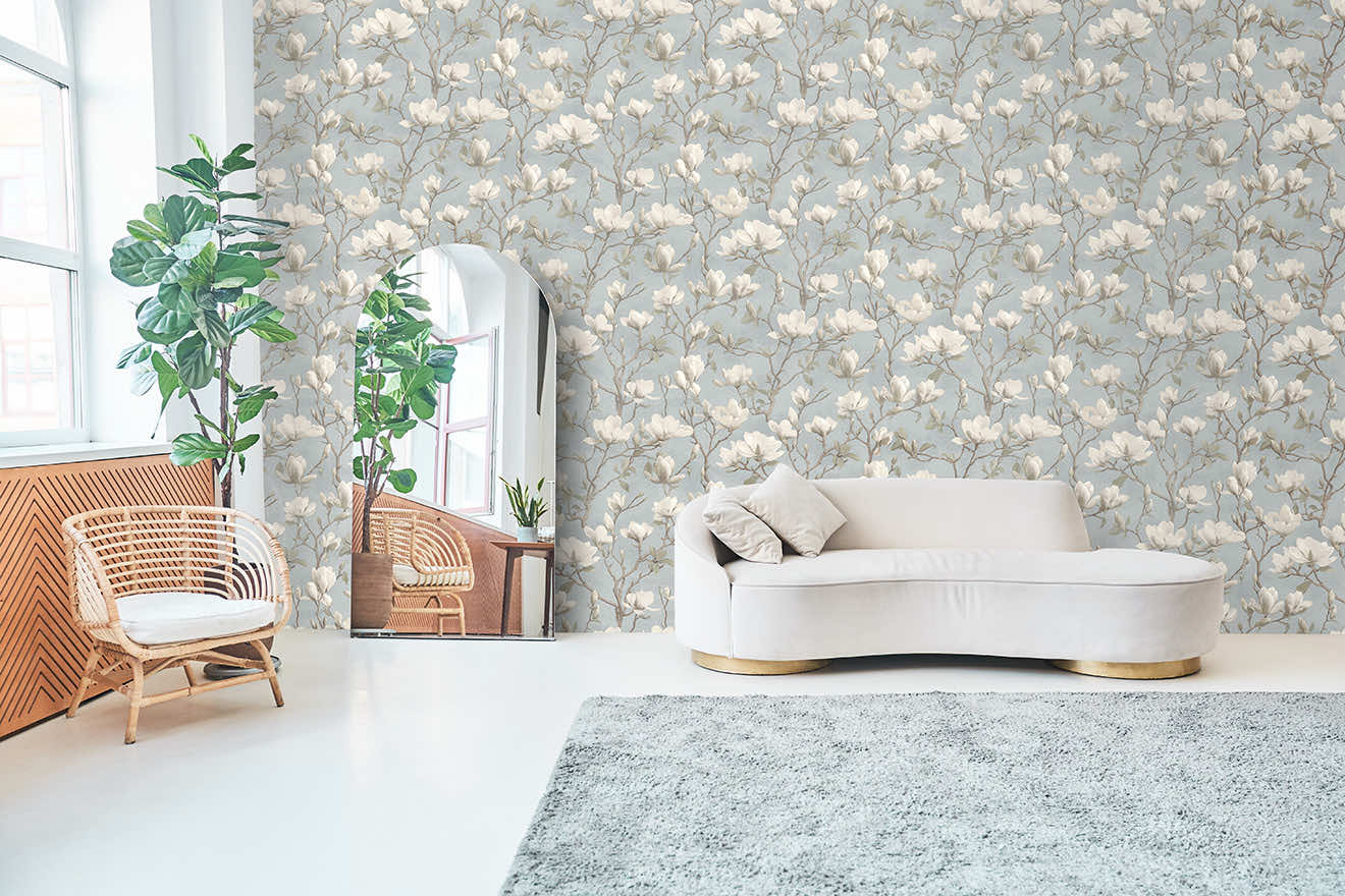 Petalina Textured Wallpaper -  Blue