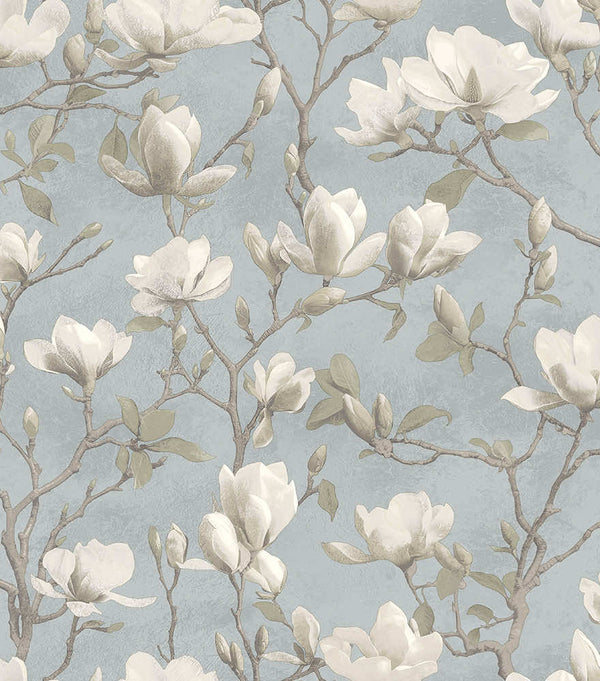 Sample - Petalina Textured Wallpaper -  Blue