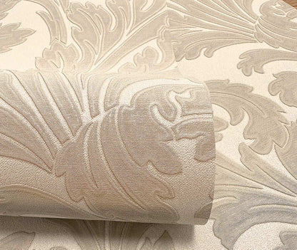 Acanthus Textured Wallpaper - Beige