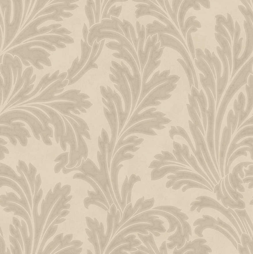 Sample - Acanthus Textured Wallpaper - Beige