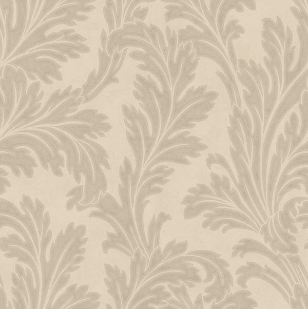 Sample - Acanthus Textured Wallpaper - Beige
