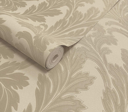 Acanthus Textured Wallpaper - Taupe