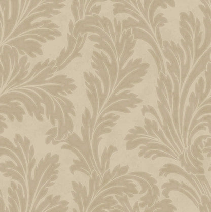 Acanthus Textured Wallpaper - Taupe
