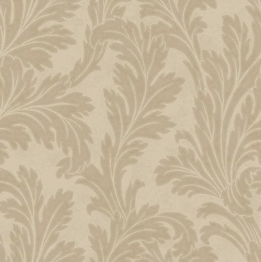 Acanthus Textured Wallpaper - Taupe
