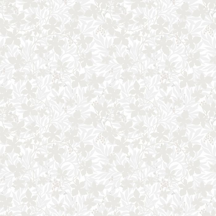Sample - Vinbarsblad Wallpaper - White/Silver