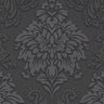 Two Toned Damask Wallpaper - Black