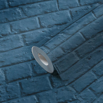 Amsterdam Vintage Brick Wallpaper by Anke & Daan - Blue