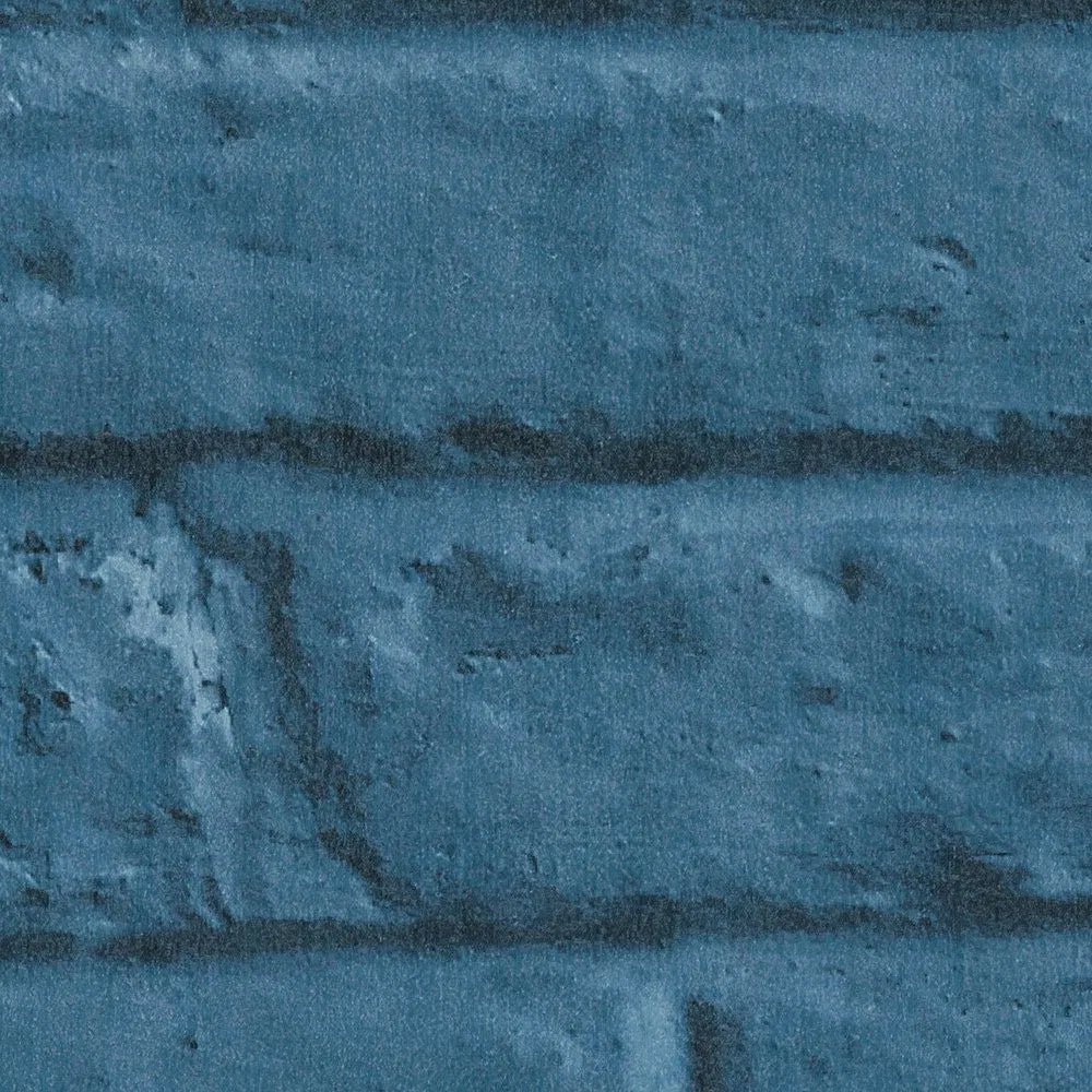 Amsterdam Vintage Brick Wallpaper by Anke & Daan - Blue