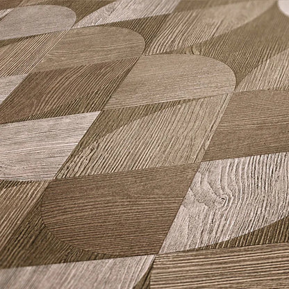 Nordic Geometric  Wallpaper - Brown - 24 Rolls Due July 2026