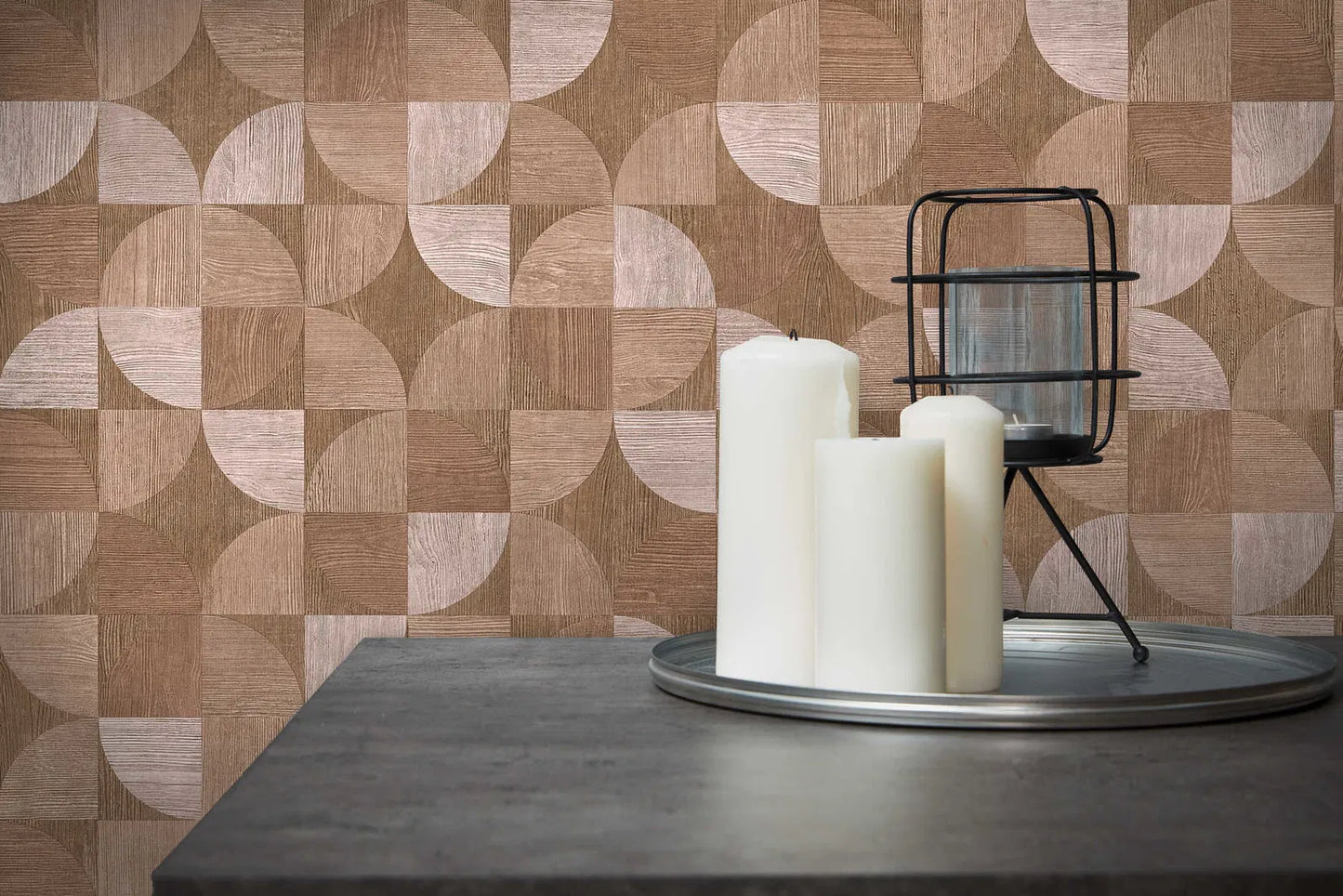 Nordic Geometric  Wallpaper - Brown - 24 Rolls Due July 2026