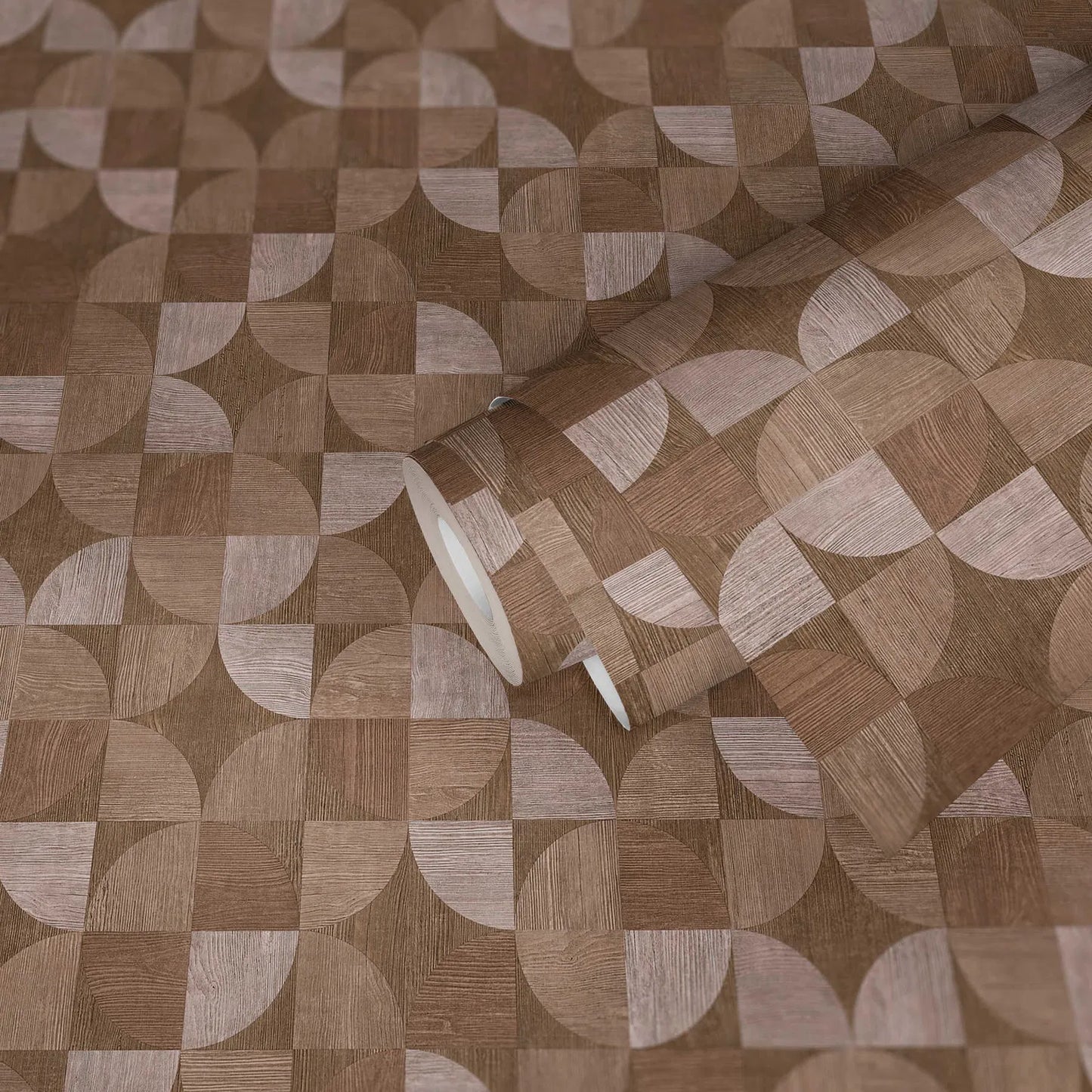 Nordic Geometric  Wallpaper - Brown - 24 Rolls Due July 2026