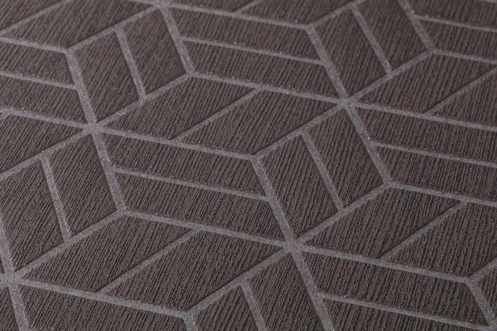 Abstract Allure - Geometric Metallic Wallpaper - Brown
