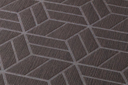 Abstract Allure - Geometric Metallic Wallpaper - Brown