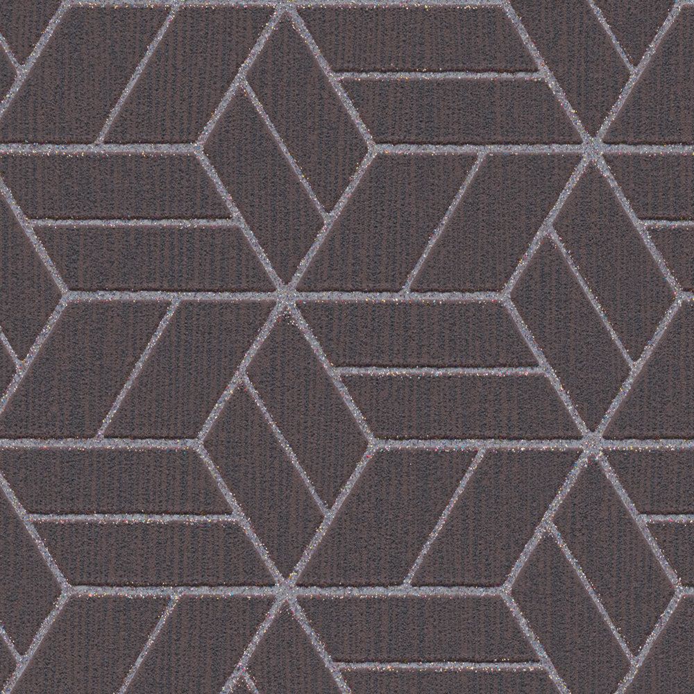 Abstract Allure - Geometric Metallic Wallpaper - Brown