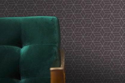 Abstract Allure - Geometric Metallic Wallpaper - Brown