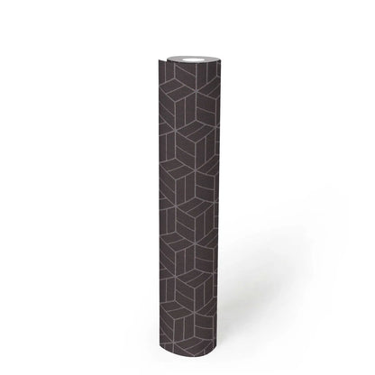 Abstract Allure - Geometric Metallic Wallpaper - Brown