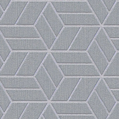 Abstract Allure - Geometric Metallic Wallpaper - Grey