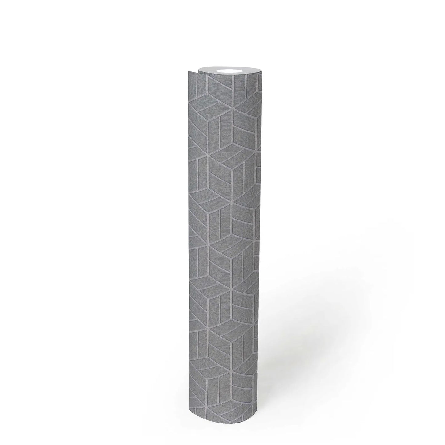 Abstract Allure - Geometric Metallic Wallpaper - Grey