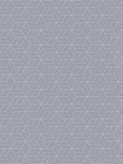 Abstract Allure - Geometric Metallic Wallpaper - Grey