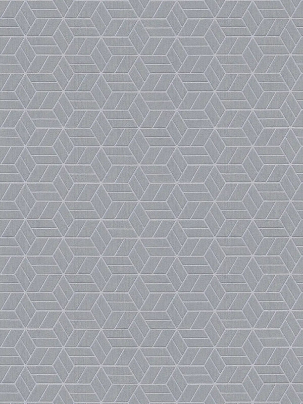 Sample - Abstract Allure - Geometric Metallic Wallpaper - Grey