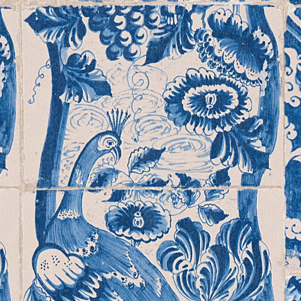 Delft Heritage - Moroccan Wallpaper - Blue/Cream