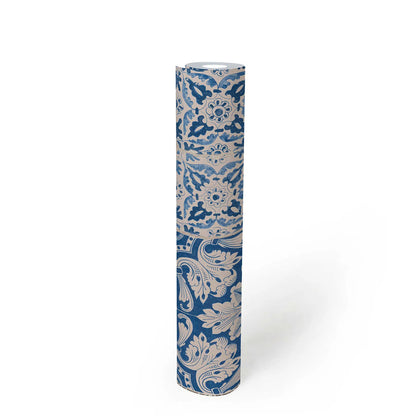 Delft Heritage - Moroccan Wallpaper - Blue/Cream